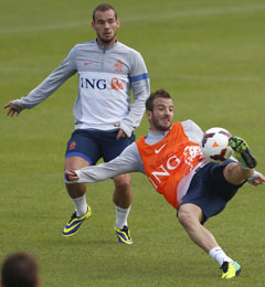 Wesley Sneijder en Rafael van der Vaart.