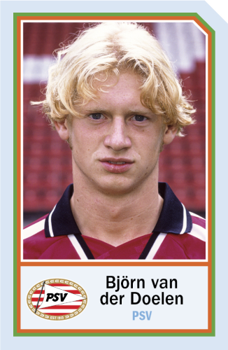 Met de uitstraling van een tussen de profvoetballers verdwaalde rockmuzikant gaf Björn van der Doelen (43) kleur aan de vaderlandse velden. Nog altijd wordt de voormalige middenvelder gekoesterd door de achterban van PSV.