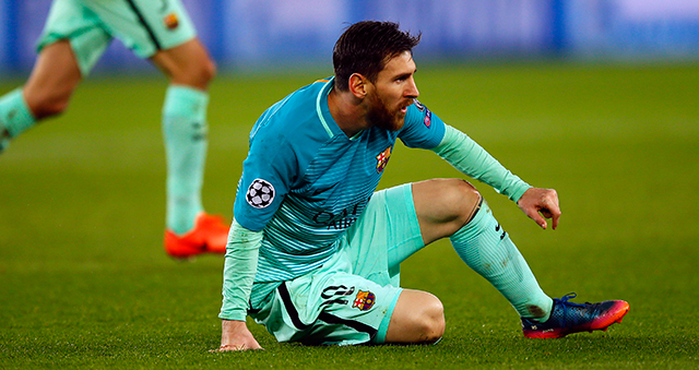 Het lukte Lionel Messi voor het eerst dit seizoen niet om de bal ook maar één keer aan te raken in het strafschopgebied van de tegenstander.