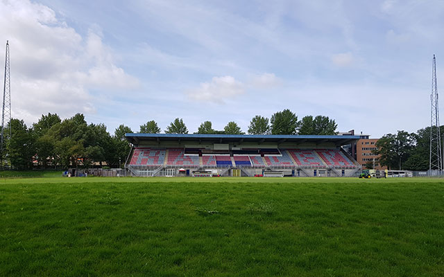 Wat resteert van het stadion van HFC Haarlem.