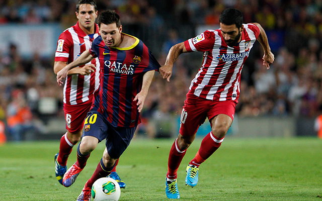Koke, hier links achter Lionel Messi, staat hoog op de verlanglijst van Barcelona.
