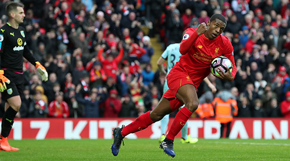 Georginio Wijnaldum laat dit seizoen veelvuldig van zich spreken in de topwedstrijden die Liverpool speelt. De Nederlander scoorde drie keer in een topper en gaf twee assists.