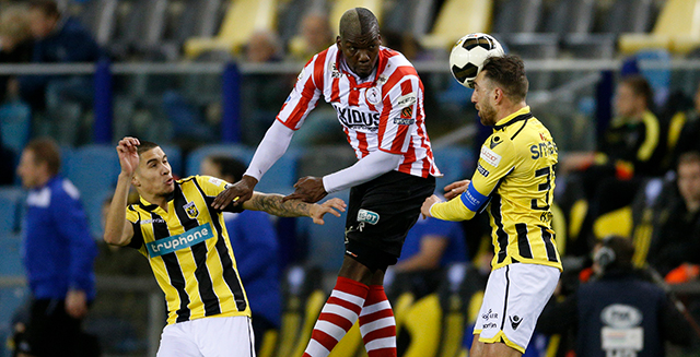 Mathias Pogba, vorige week nog de matchwinner tegen Feyenoord, kon geen potten breken tegen Vitesse.