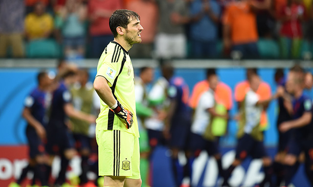 Iker Casillas beleeft een zware avond in Salvador. 