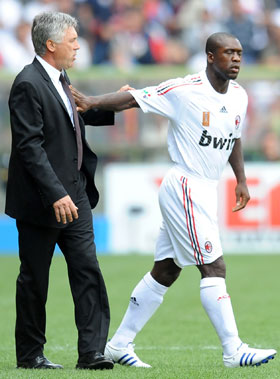 Carlo Ancelotti en Clarence Seedorf in hun periode bij AC Milan.