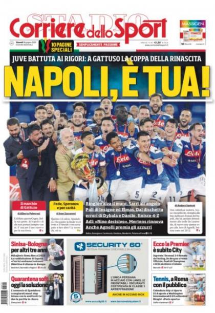 De cover van Corriere dello Sport: &#039;Napoli, hij is van jou!&#039;