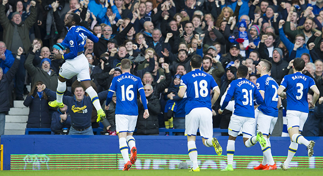 Romelu Lukaku na zijn doelpunt tegen AFC Bournemouth.