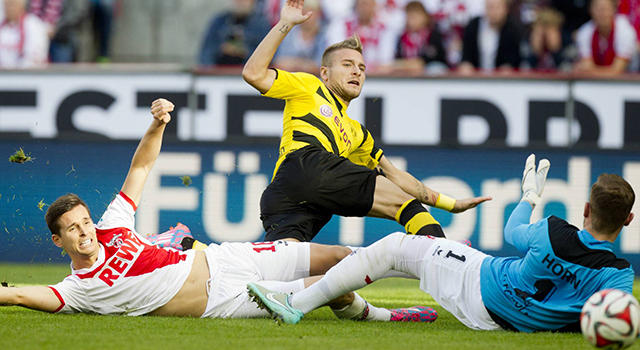 Ciro Immobile maakte op aangeven van Marco Reus zijn vierde van het seizoen, maar het mocht niet baten voor Borussia Dortmund.
