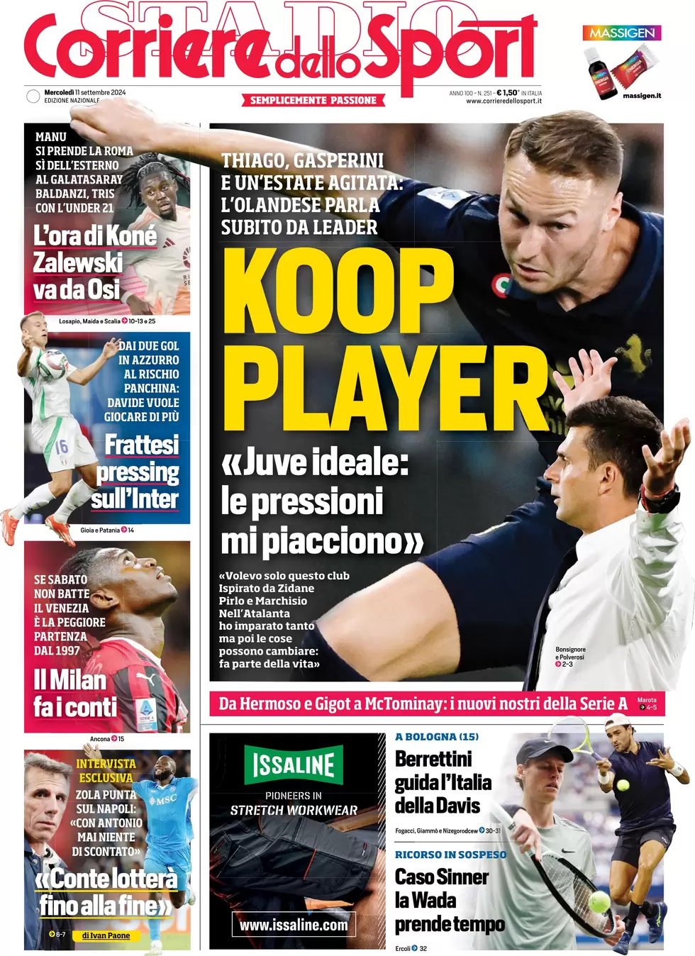 Koop player, Juve ideaal: ik hou van druk.