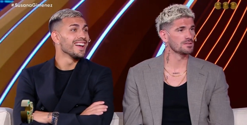 Leandro Paredes en Rodrigo De Paul in de talkshow van de Argentijnse Susana Gimenez.