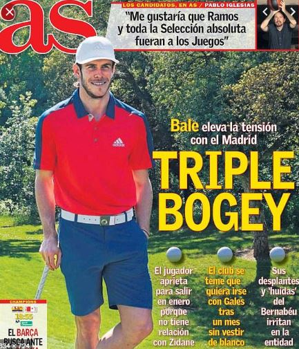 Golfliefhebber Gareth Bale sierde onlangs de cover van AS.