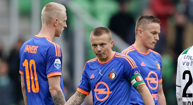 Lex Immers, Jordy Clasie en Jens Toornstra balen van het derde puntenverlies op rij van Feyenoord.