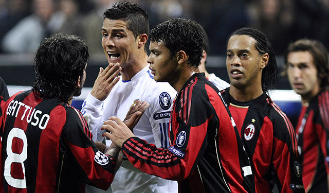 Cristiano Ronaldo en Thiago Silva maakten tijdens de Champions League 2010/11 al kennis toen de Braziliaanse verdediger nog voor AC Milan speelde.