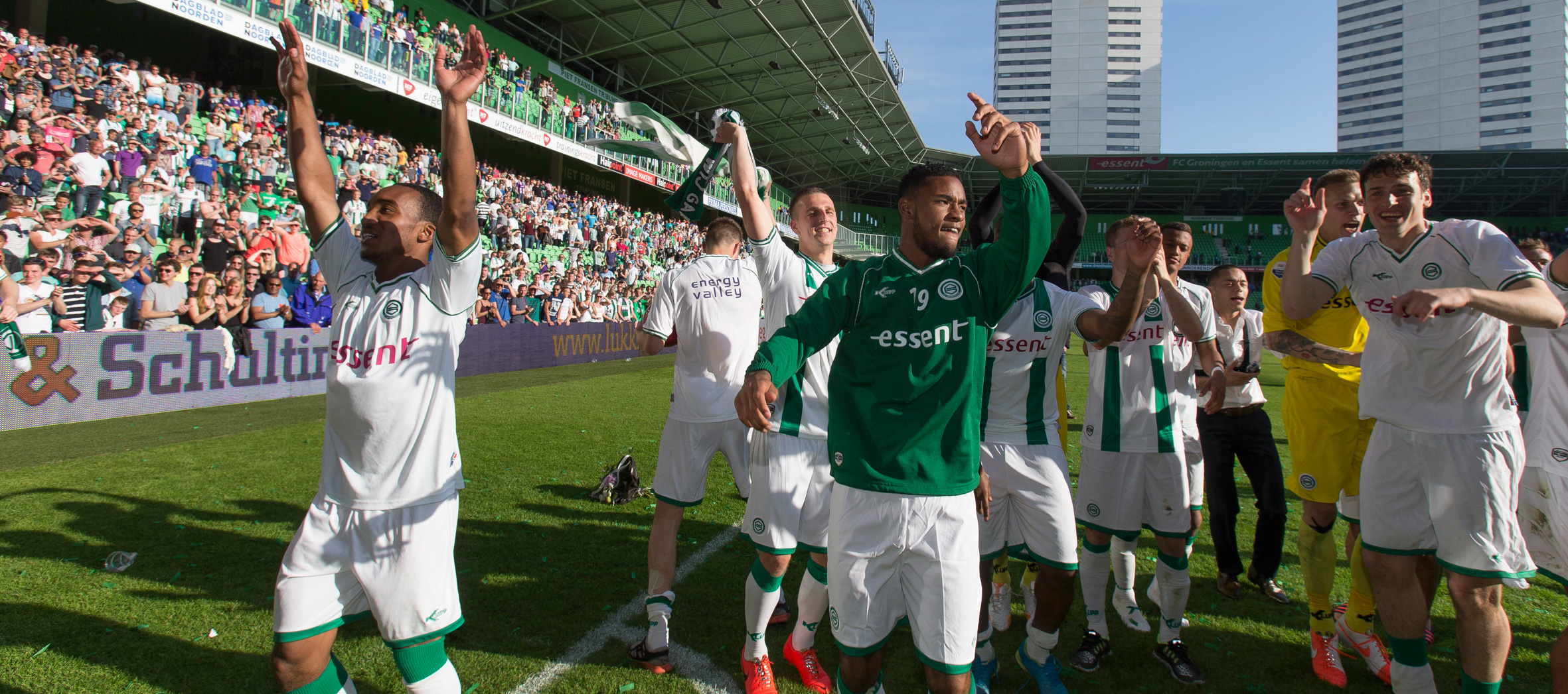 FC Groningen verzekerde zich afgelopen seizoen van Europees voetbal door AZ in de finale van de play-offs in twee wedstrijden te verslaan (0-0 en 3-0).