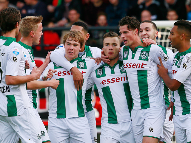 Albert Rusnák was de gevierde man na het eerste uitdoelpunt van FC Groningen in de Eredivisie.