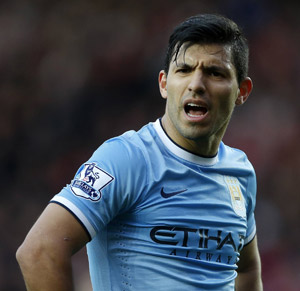 Manchester City-aanvaller Sergio Agüero.