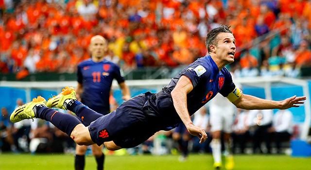 Robin van Persie maakte op 13 juni een fantastische goal tegen Spanje, maar maakte zich in aanloop naar het WK zorgen over een liesblessure.