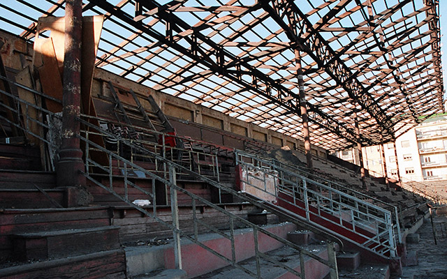 Stadio Filadelfia op archiefbeeld. De tribune is inmiddels gesloopt.