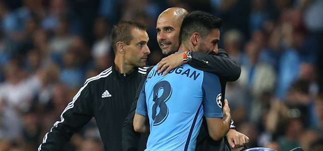 Manager Pep Guardiola kon niet anders dan tevreden zijn over het debuut van Ilkay Gündogan.