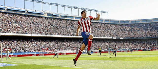 Diego Costa imponeert al het gehele seizoen bij Atlético Madrid.