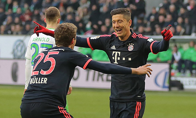 Thomas Müller en Robert Lewandowski waren samen goed voor 47 treffers in de Bundesliga.