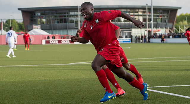 Nigel Hasselbaink scoorde in mei nog voor Suriname, tijdens de officieuze interland tegen Curaçao in Almere.