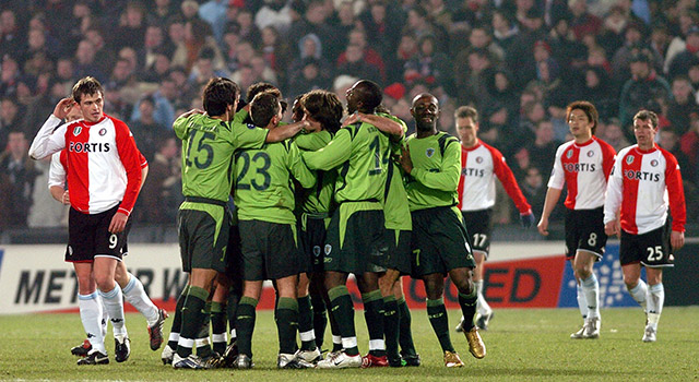 In het seizoen 2004/05 overwinterde Feyenoord voor het laatst in Europa. In de derde ronde van de UEFA Cup was Sporting Lissabon twee keer met 2-1 te sterk.