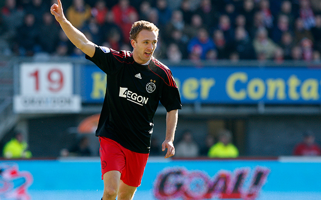 Dennis Rommedahl viert zijn treffer tijdens de laatste Sparta-Ajax, in 2010.