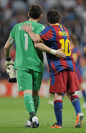 Casillas en Messi.