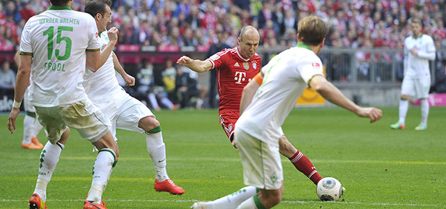 Op 26 april maakte Arjen Robben zijn twintigste doelpunt van het seizoen tegen Werder Bremen.