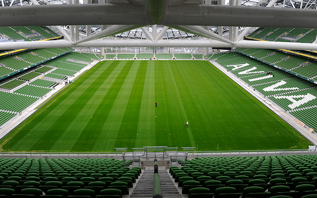 Het Aviva Stadium, woensdagavond het decor van Dundalk FC - Legia Warschau. 