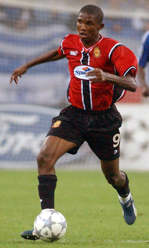 Samuel Eto&#039;o in zijn jonge jaren namens Real Mallorca, waar hij graag zou terugkeren.