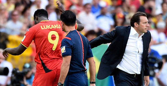 Romelu Lukaku is boos na zijn wissel tegen Rusland.