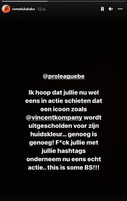 De Belgische Chelsea-spits Romelu Lukaku, die een verleden heeft bij Anderlecht, deed op Instagram een beroep op de Belgische voetbalinstanties om in actie te komen. 