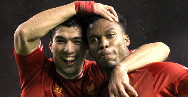 Luis Suarez met Daniel Sturridge.