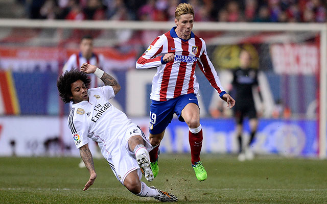 Vierde keer: Atlético – Real (7 januari 2015, Copa del Rey). De derde nederlaag van Real op rij! Met de net teruggekeerde Fernando Torres (op de foto met Marcelo) winnen de Rojiblancos met 2-0 door goals van José Giménez en Raúl Garcia.