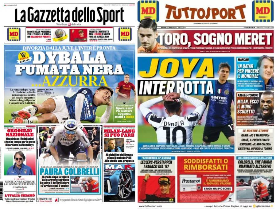 Gazzetta dello Sport spreekt van zwarte rook in Turijn. Vertrekt Paulo Dybala nu naar Internazionale, de rivaal van Juventus? 