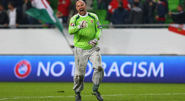 De momenteel 39-jarige Gábor Király kan met Hongarije voor een record gaan zorgen op het EK van 2016.