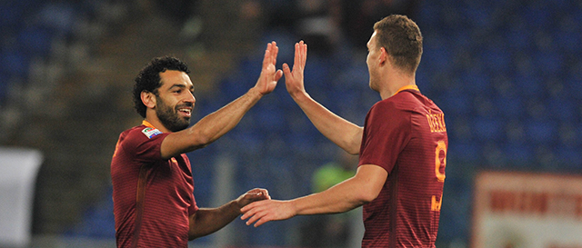 Het duo Mohamed Salah - Edin Dzeko is dit seizoen een gouden combinatie.