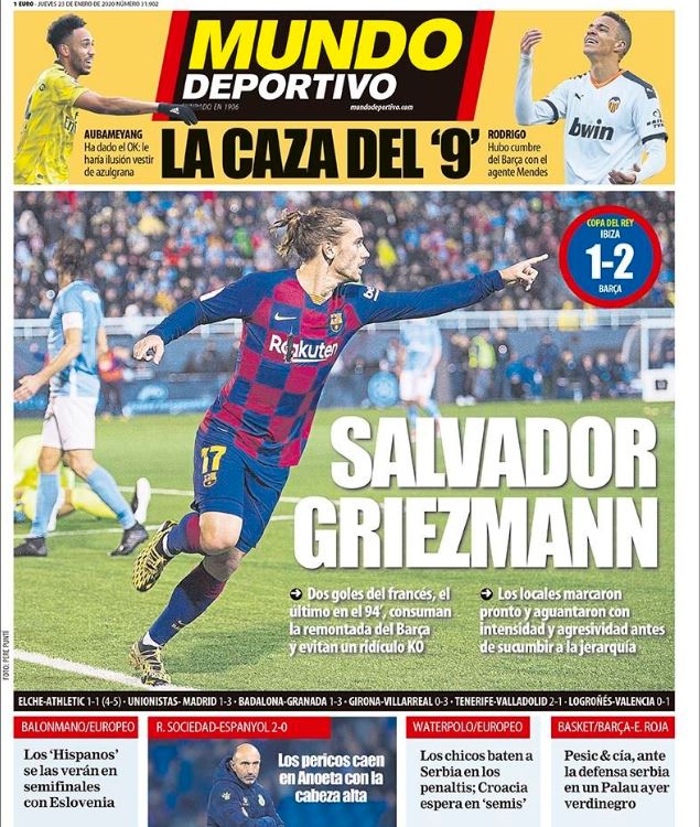 De cover van Mundo Deportivo: Verlosser Griezmann.