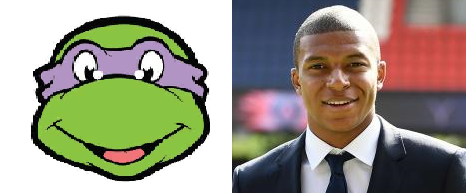 Oordeel vooral zelf: lijkt Kylian Mbappé op de Ninja Turtle?