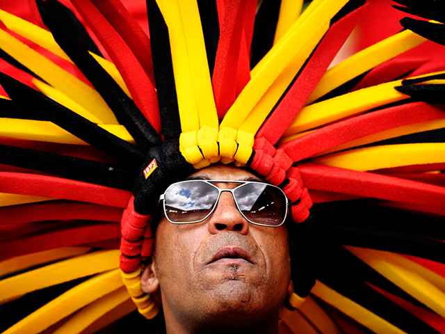 Deze Belgische fan zag zijn ploeg met 3-0 winnen van Ierland.