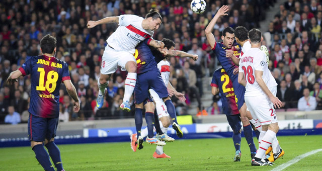Ondanks verwoede pogingen van Zlatan Ibrahimovic was het niet Paris Saint-Germain maar Barcelona dat vorig seizoen doorstroomde naar de halve finale van de Champions League.