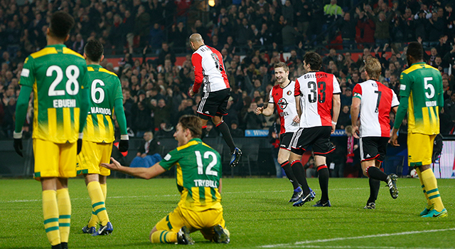 Karim El Ahmadi maakte tegen ADO Den Haag alweer zijn vijfde seizoenstreffer voor Feyenoord.
