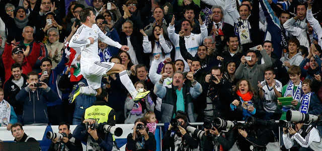 Anderhalve maand na zijn tot nu toe enige treffer tegen Villarreal had Gareth Bale eindelijk weer eens reden tot juichen in het shirt van zijn nieuwe club Real Madrid.