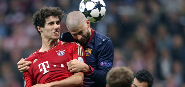 Gerard Piqué kon afgelopen seizoen in de halve finale van de Champions League niet voorkomen dat zijn landgenoot Javi Martínez zich met Bayern München voor de CL-finale plaatste. In de duels met Manchester City treft Piqué opnieuw drie collega-internationals: Jesús Navas, Álvaro Negredo en David Silva.