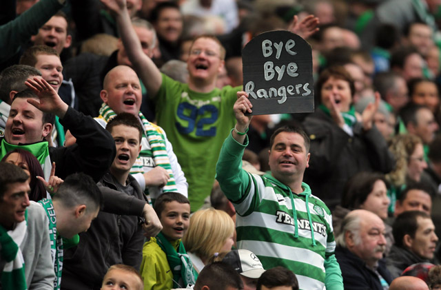 Tijdens de laatste Old Firm (3-0 winst voor Celtic) in april 2012 namen de aanhangers van The Celts met een glimlach afscheid van Glasgow Rangers. 