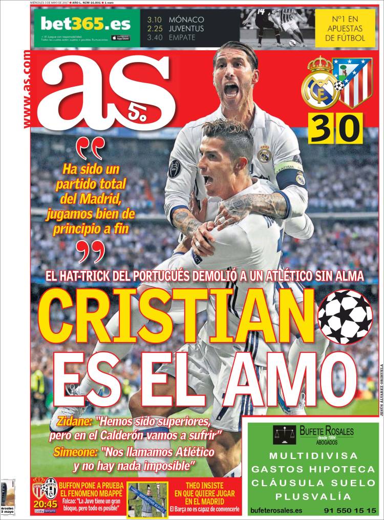 De Spaanse kranten staan uitgebreid stil bij het fenomeen Cristiano Ronaldo.