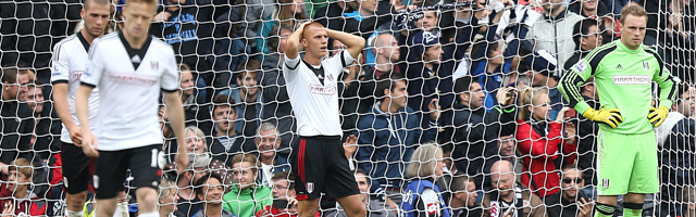 Balende Fulham-spelers na het gelijkspel tegen West Bromwich Albion van vorige week.