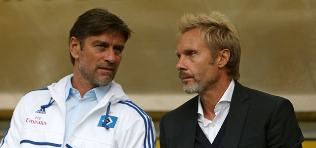 De werkwijze van trainer Thorsten Fink (rechts) was een doorn in het oog van technisch directeur Oliver Kreuzer (links).